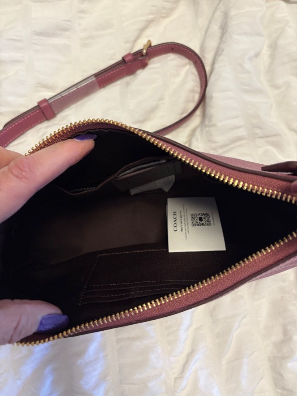 Coach Pebble Leather Crossbody in Raspberry Pink - Picture 7 of 8